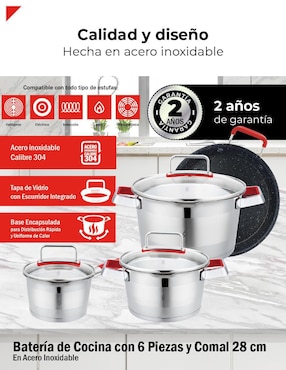 Batería de cocina Bogner de acero inoxidable 7 piezas