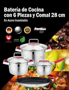 Batería de cocina Bogner de acero inoxidable 7 piezas