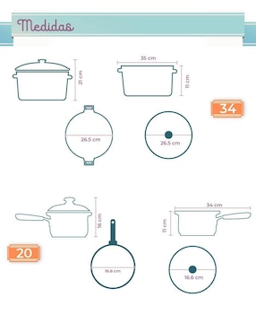 Batería de cocina Rd Royal Cook de acero inoxidable 12 piezas