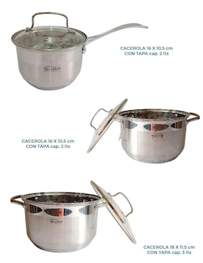 Batería de cocina Rd Royal Cook de acero inoxidable 12 piezas