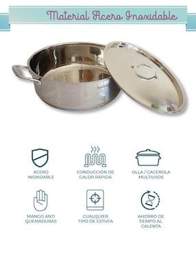 Batería de cocina Rd Royal Cook de acero inoxidable 6 piezas