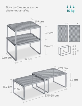 Estante de acero Songmics Home Bystro MKCS006S01