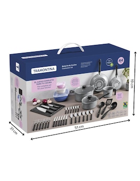 Batería de cocina Tramontina Coimbra de aluminio antiadherente starflon max 44 piezas