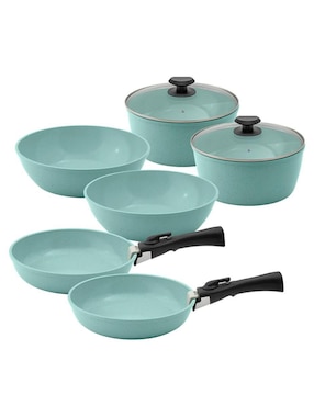 Batería de cocina Jade Cook Jade Smart de aluminio anodizado antiadherente cerámica 10 piezas