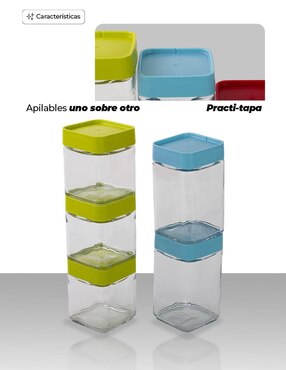 Set contenedores Queen Sense de vidrio 6 piezas