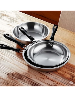Set de sartenes Yajad Hogar de acero inoxidable 3 piezas