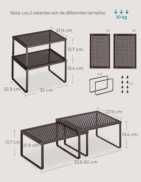Estante de acero Songmics Home Bystro MKCS01BR