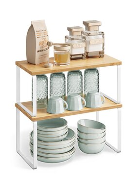 Estante de acero con bambú Songmics Home Bystro MKCS200W01