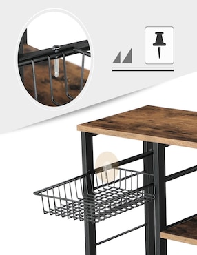 Estante de madera con metal Songmics Home Bellita mkks90x