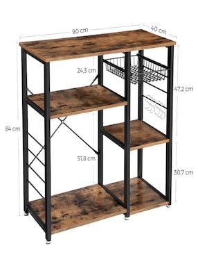 Estante de madera con metal Songmics Home Bellita mkks90x