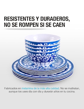 Vajilla cerrada Casa Litus de melamina para 4 personas