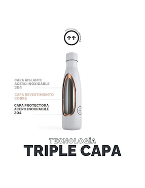 Termo Cool Bottles de acero inoxidable Watercolor Cactus con tapa rosca 500 ml