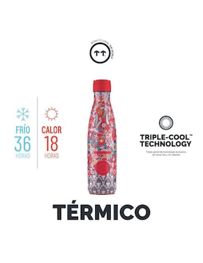 Termo Cool Bottles de acero inoxidable Dragonfly Paradise con tapa rosca 500 ml