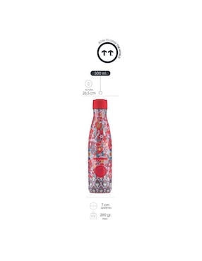 Termo Cool Bottles de acero inoxidable Dragonfly Paradise con tapa rosca 500 ml