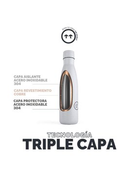 Termo Cool Bottles de acero inoxidable Doggie Party con tapa rosca 500 ml