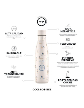 Termo Cool Bottles de acero inoxidable Ocean Breeze con tapa rosca 500 ml