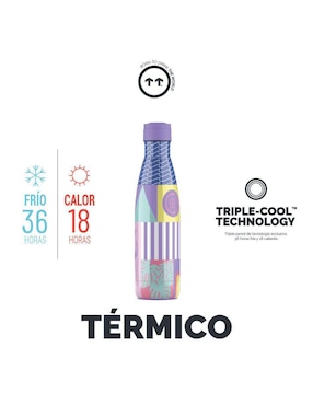 Termo Cool Bottles de acero inoxidable René con tapa rosca 500 ml