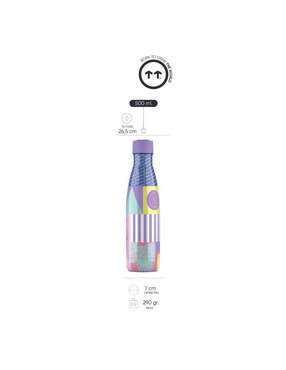 Termo Cool Bottles de acero inoxidable René con tapa rosca 500 ml