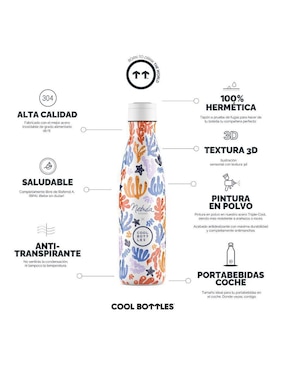 Termo Cool Bottles de acero inoxidable Nébula Underwater fun con tapa rosca 500 ml