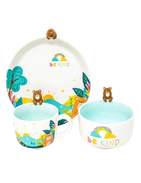 Vajilla infantil Ideen be kind bear de cerámica