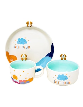 Vajilla infantil Ideen sweet dream blue de cerámica