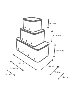 Kit de contenedores Ideen de aluminio 3 piezas