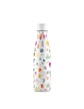 Termo Cool Bottles de acero inoxidable Paula Alenda - Crazy Skulls con tapa rosca 500 ml
