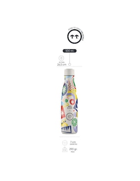 Set termo Cool Bottles de acero inoxidable Eddie Baehr - Electric Garden con tapa rosca 500 ml