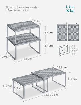 Estante de acero Songmics Home Bystro MKCS01SV