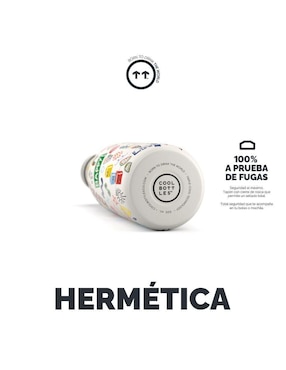 Termo Cool Bottles de acero inoxidable Good vibes con tapa rosca 500 ml