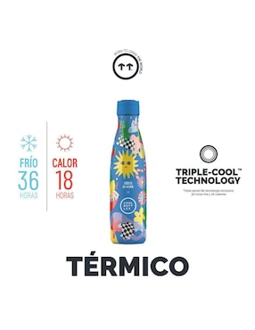 Termo Cool Bottles de acero inoxidable Sunshine fiesta con tapa rosca 500 ml