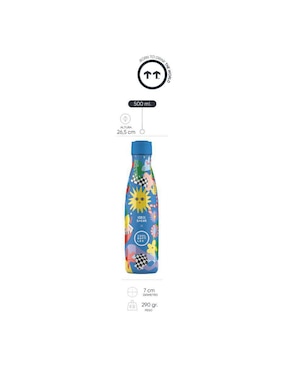 Termo Cool Bottles de acero inoxidable Sunshine fiesta con tapa rosca 500 ml