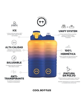 Termo Cool Bottles de acero inoxidable Sport Paris con tapa rosca 950 ml