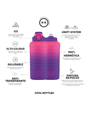 Termo Cool Bottles de acero inoxidable Sport Los Angeles con tapa rosca 950 ml