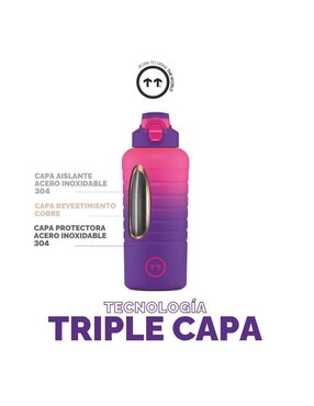 Termo Cool Bottles de acero inoxidable Sport Los Angeles con tapa rosca 950 ml