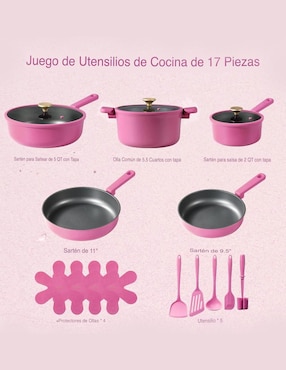 Batería de cocina Carote de aluminio antiadherente sin PFOA 17 piezas