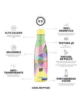 Termo Cool Bottles de acero inoxidable Mediterranean con tapa rosca 500 ml