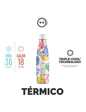 Termo Cool Bottles de acero inoxidable Nébula floral madness con tapa rosca 500 ml