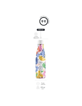 Termo Cool Bottles de acero inoxidable Nébula floral madness con tapa rosca 500 ml