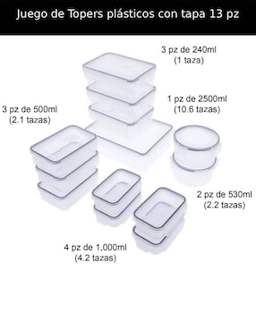 Set contenedores Pallpall de plástico 13 piezas piezas