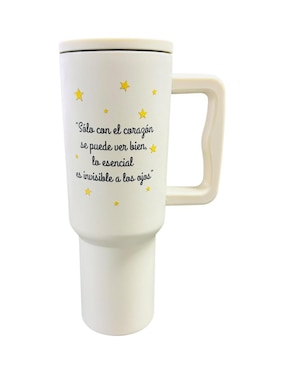 Termo Macarena de acero inoxidable El Principito con tapa rosca 1.2 L