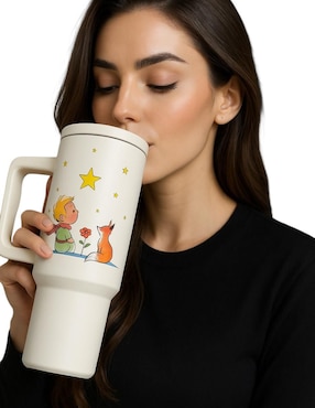 Termo Macarena de acero inoxidable El Principito con tapa rosca 1.2 L