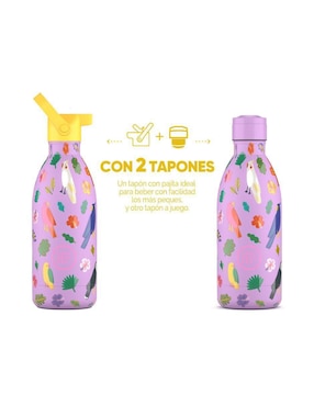 Botella de agua Cool Bottles de acero inoxidable Kids fly free con tapa rosca 500 ml