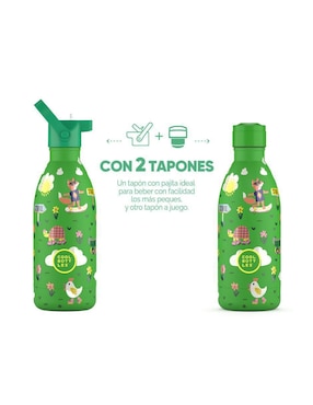 Botella de agua Cool Bottles de acero inoxidable Kids rolling skaters con tapa rosca 500 ml