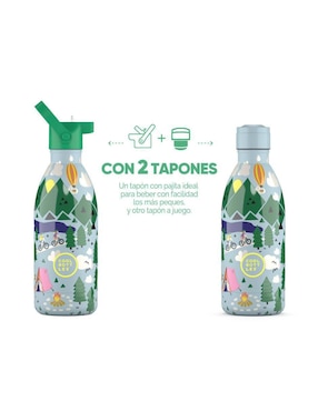 Botella de agua Cool bottles de acero inoxidable Kids outdor adventure con tapa rosca 500 ml