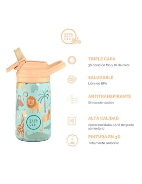 Botella de agua Cool Bottles de acero inoxidable con tapa a prueba de derrame 350 ml