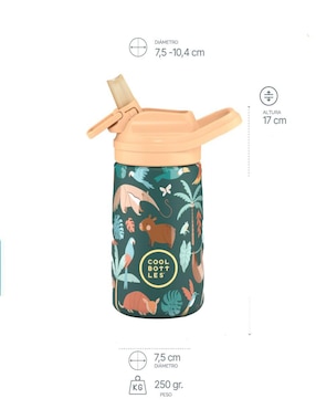 Botella de agua Cool Bottles de acero inoxidable con tapa a prueba de derrame 350 ml