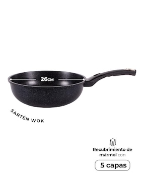 Sartén Wok Queen Sense de mármol
