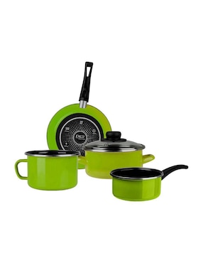 Batería de cocina Ekco Emotion de acero vitrificado 5 piezas