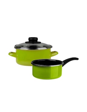 Batería de cocina Ekco Emotion de acero vitrificado 5 piezas